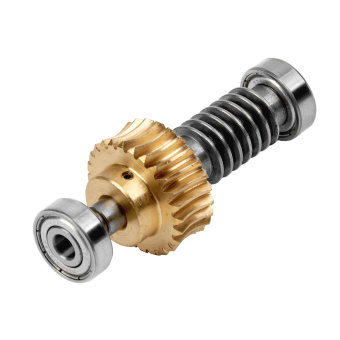 Вал червячный с шестерней и 2-мя подшипниками в сборе ПТК 050.100.010